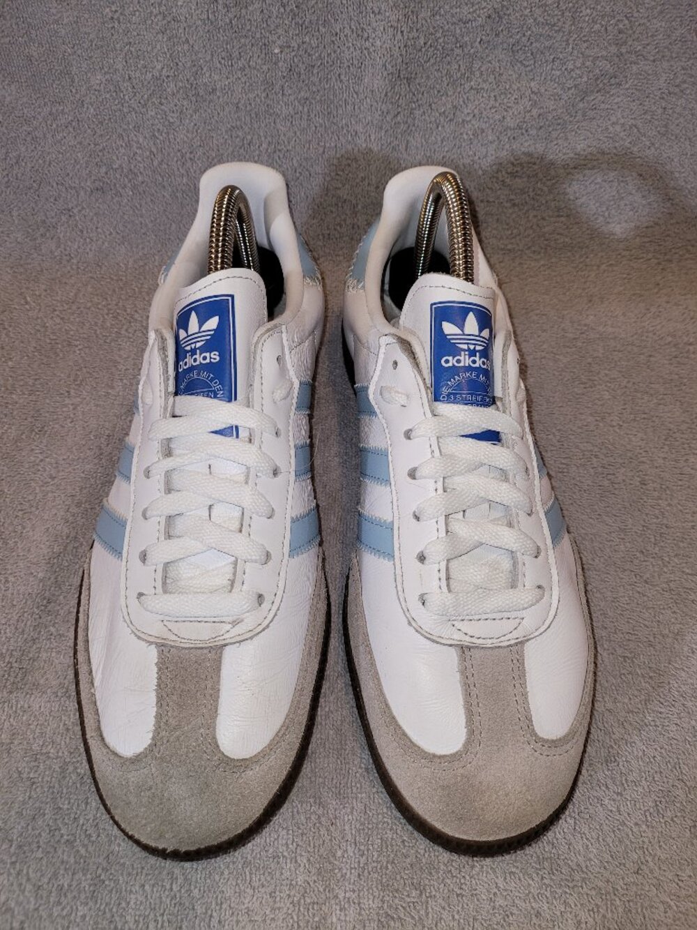 Adidas Samba OG White Sky Blue Brown Gum Sole Sneakers JI2003 - Picture 5 of 15